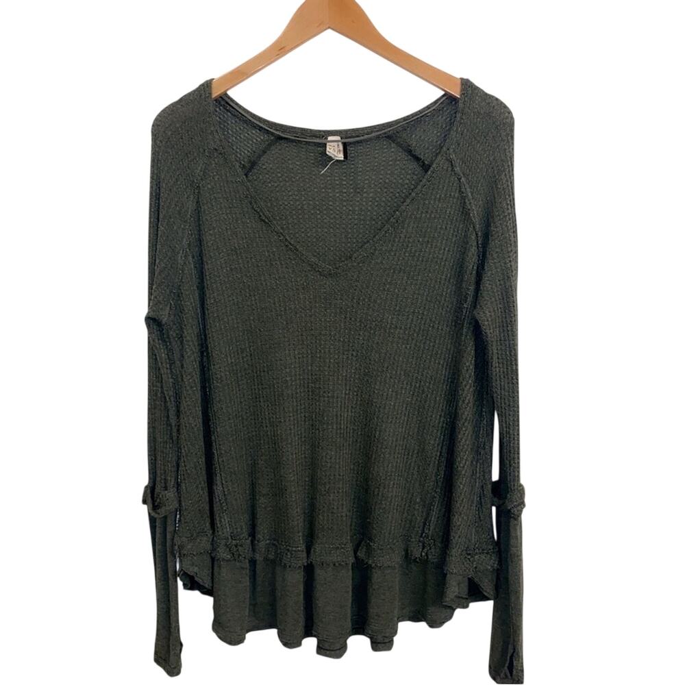 Free People We the Free Laguna Oversized Waffle Knit Top Size XS